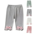 thumbnail image 1 of HVOBTTY Fall Toddler Girl's Slim-Leg Legging Lace Bow Solid Color Stretch Breathable Versatile Outer Regular Daily Wear Pants, 1 of 4