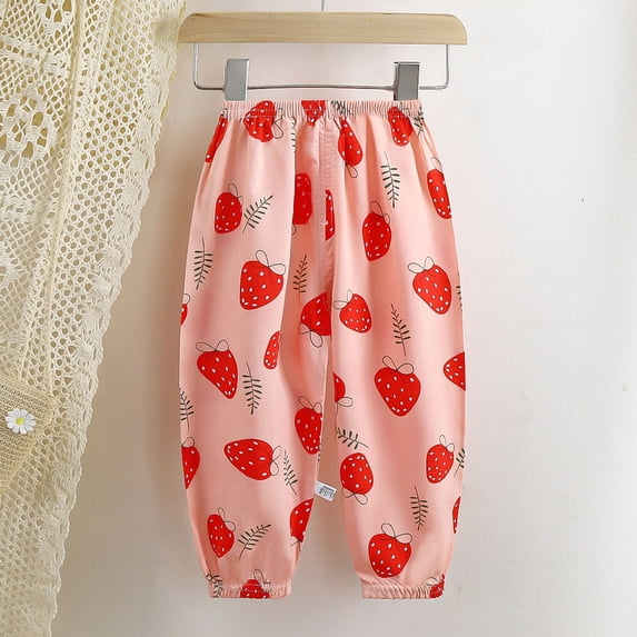 HVOBTTY Fall Toddler Kid's Straight-Leg Joggers Breathable Breathable Loose Print Relaxed Outer Daily Wear Pants