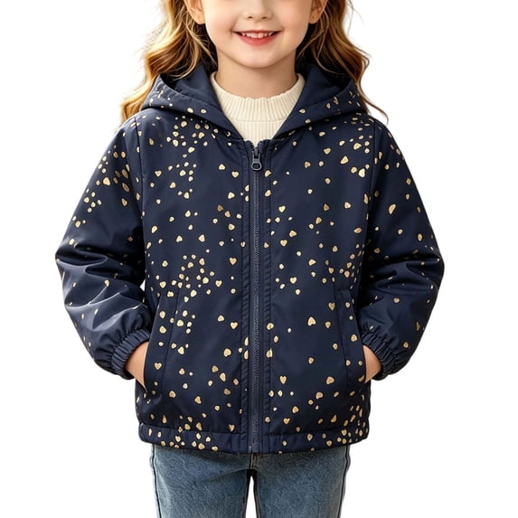 HVOBTTY Fall Unisex Toddler's Jacket Wind Zip Up Hooded Softshell Jacket All Over Print with Side Pockets Coat for 1-7 Years