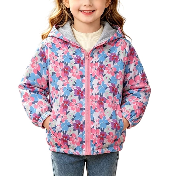 HVOBTTY Fall Unisex Toddler's Jacket Zip Up Wind Hooded Softshell Jacket All Over Print with Side Pockets Coat for 1-9 Years
