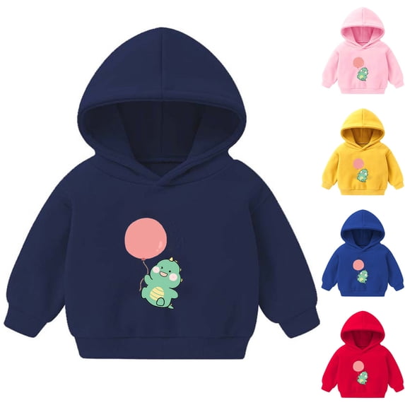HVOBTTY Fall/Winter Toddler Boys Girls Sweatshirt Print Fleece Lined Long Sleeve Hooded Pullover Casual Sport Daily Outerwear Tops