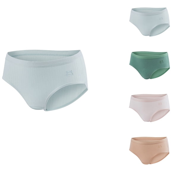 HVOBTTY Women's Briefs Solid Color Cotton High Waist Breathable Soft Stretchy Daily Panties