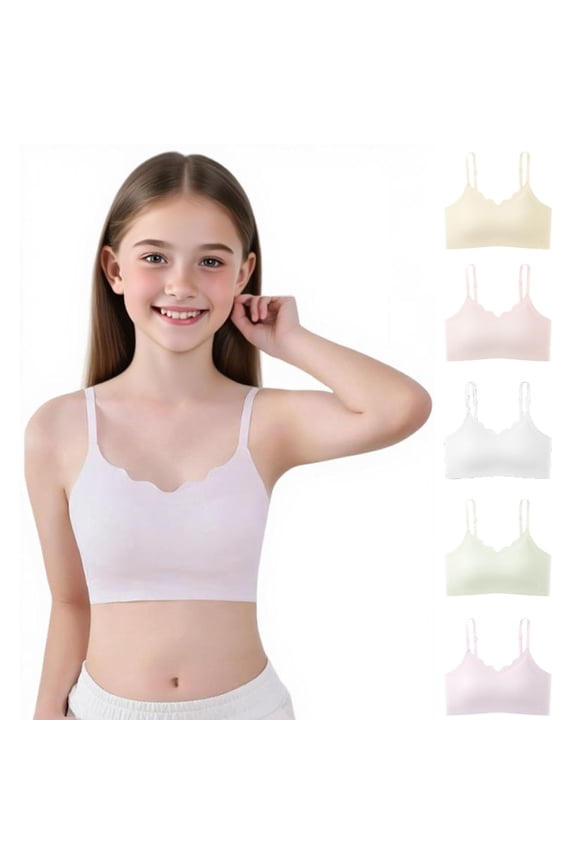 Girls Bra Seamless Integrated Sports Shock Proof Breathable Developmental Training Bralette