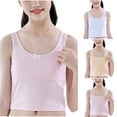 thumbnail image 1 of HVOBTTY Girls Bra Solid Color Tank Top Double Layer Comfortable Developmental Cami Bralette, 1 of 4