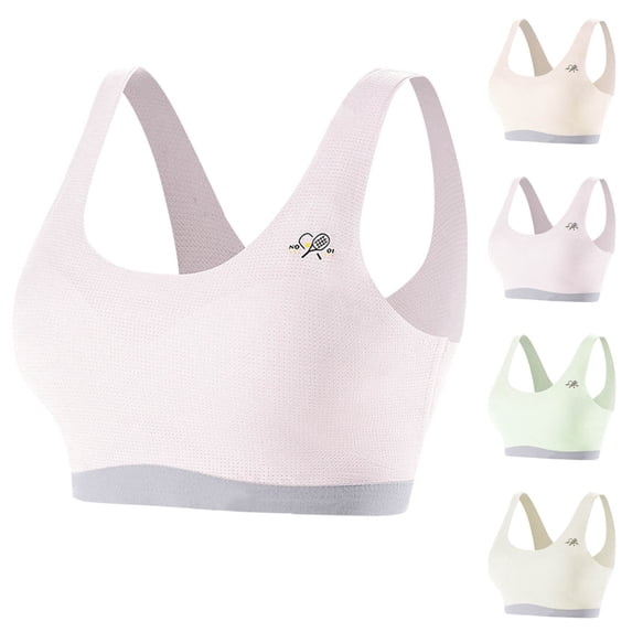 HVOBTTY Girls Bra Sports Training Shock Proof Comfortable Breathable Wireless Built In Pad Bralette