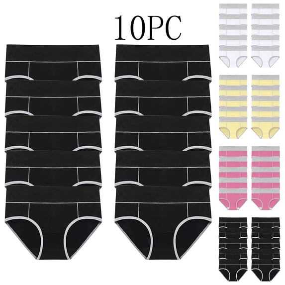 HVOBTTY High Waisted Soft Underwear for Women, Underwear Women Pack Plus Size, 10PC Women's Large Solid Color High Waist Pants with Hip Lifting Underwear BlackC, XXXXL