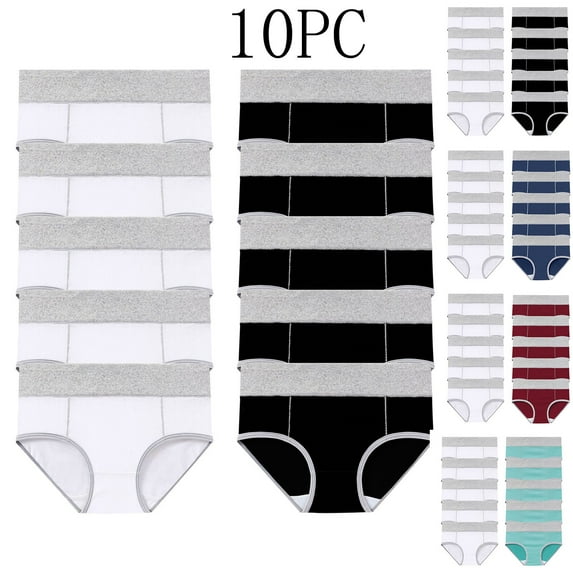 HVOBTTY High Waisted Soft Underwear for Women, Underwear Women Pack Plus Size, 10PC Women's Large Solid Color High Waist Pants with Hip Lifting Underwear WhiteA, L