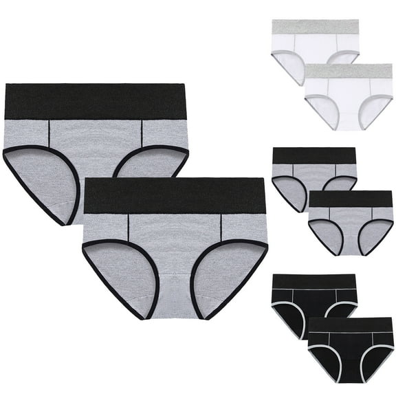 HVOBTTY High Waisted Soft Underwear for Women, Underwear Women Pack Plus Size, 2PC Women's Large Seamless High Waist Briefs Hip Lifting Underpants Black, XXXXL