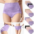 thumbnail image 1 of HVOBTTY High Waisted Soft Underwear for Women, Underwear Women Pack Plus Size, 5PC Women Lace High Waisted Body Shaper Shorts Shapewear Panties BeigeA, XL, 1 of 4