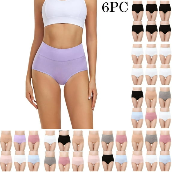 HVOBTTY High Waisted Soft Underwear for Women, Underwear Women Pack Plus Size, Women's High Waist Panties Soft Breathable Briefs Stretch Briefs Seamless Women's Panties WhiteA, L