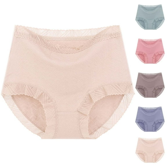 HVOBTTY High Waisted Soft Underwear for Women, Womens Underwear Plus Size, Women's High Waisted Soft Breathable Panties Stretch Briefs Seamless Ladies Briefs Pink, XL