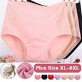 thumbnail image 1 of HVOBTTY High Waisted Soft Underwear for Women, Womens Underwear Plus Size, Women's Solid Lace Plus Size Underwear High Waist Leak Proof Crotch Shorts Underwear Panties Yellow, XXL, 1 of 4