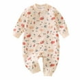 thumbnail image 1 of HVOBTTY Infant Spring Soft Jumpsuit, Toddler Sports Climbing Rompers, Unisex Casual Print Long Sleeve Long Pants Round Neck Button Closure Daily Wear Rompers White 3-6 Months, 1 of 4