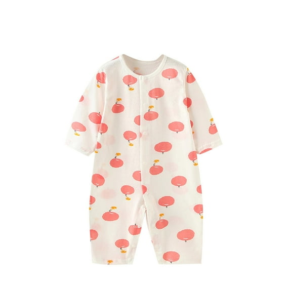 HVOBTTY Infant Summer Confortable Jumpsuit, Toddler Casual Sports Rompers, Unisex Soft Print Long Sleeve Print Air Conditioning Friendly Cozy Sleep Daily Wear Rompers White 0-3 Months
