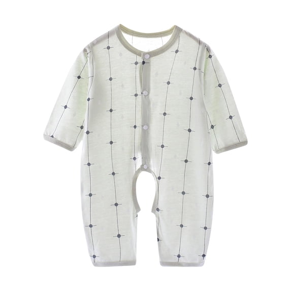 HVOBTTY Infant Summer Soft Jumpsuit, Toddler Sports Climbing Rompers, Unisex Long Sleeve Print Breathable Bottom Daily Wear Rompers Green 6-9 Months