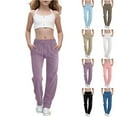 thumbnail image 1 of HVOBTTY Kids Soft Leggings, Girls Fall and Winter Pants, Pants Casual Smocked High Waist Pant Loose Wide Leg Long Trousers 4-14 Years White, 13-14 Years, 1 of 5