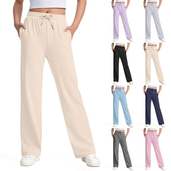 HVOBTTY Kids Soft Long Length Slim Leg Pants, Girls Fall and Winter Pants, Girls and Childrens Casual Sports Trendy Drawstring Jogger Pants Sweatpants Lightweight for 3-13Years Blue, 7-8 Years