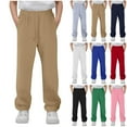thumbnail image 1 of HVOBTTY Kids Soft Sweatpants, Boys Fall and Winter Pants, Children's and Boys' Solid Color Casual Elastic Waist Drawstring Strap Pocket Pants Sports Pants Long Pants Red, 11-12 Years, 1 of 5
