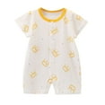 thumbnail image 1 of HVOBTTY Kids Summer Soft Jumpsuit, Toddler Casual Sports Rompers, Unisex Print Short Sleeve Round Neck Lightweight Breathable Daily Wear Rompers White 6-9 Months, 1 of 4