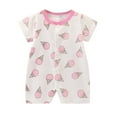 thumbnail image 1 of HVOBTTY Kids Summer Soft Jumpsuit, Toddler Casual Sports Rompers, Unisex Print Short Sleeve Round Neck Lightweight Breathable Daily Wear Rompers White 6-9 Months, 1 of 4