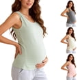 thumbnail image 1 of HVOBTTY Maternity's Sleeveless Tank Top Ribbed Knit Nursing with Built In Bra Comfortable Base Layer for Breastfeeding, 1 of 5