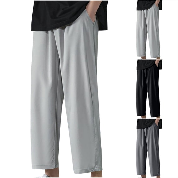 HVOBTTY Men's Fall Wide Leg Long Workout Pants Breathable Breathable for Outdoor Beach Leisure Daily Wear
