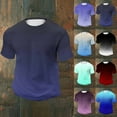 thumbnail image 1 of HVOBTTY Men's Plus Size Summer T Shirt Fashion Casual Print Crew Neck Short Sleeve Loose Stretch Knit Home Outdoor Top Black, XL, 1 of 5