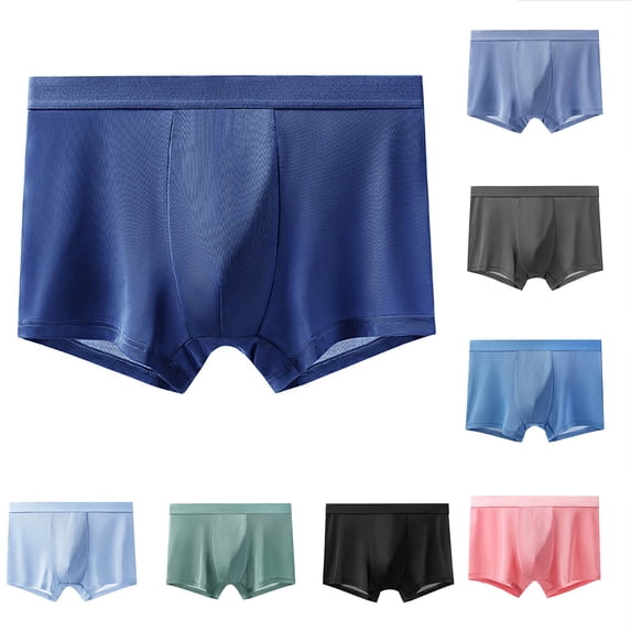 HVOBTTY Mens Casual Classic Underpants, Plus Size Daily Briefs for Men, Men's Plus Size Solid Color Mid Waist Dry Breathable Sports Underpants Light Blue, L