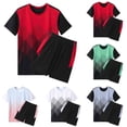 thumbnail image 1 of HVOBTTY Mens Casual Pajama Set, Summer Pajama Set for Men, Men's Soft Fashion Print Crew Neck Short Sleeve T shirt and Shorts Stretchy Comfy Training Sport 2 Piece Pajamas Set White, XXXL, 1 of 5