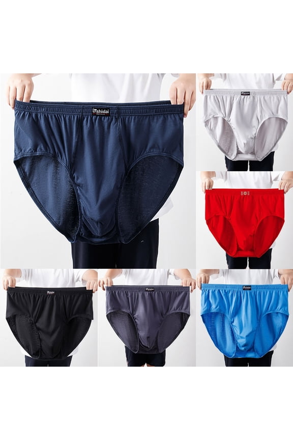 Mens Fashion Classic Briefs, Plus Size Daily Briefs for Men, Men's Plus Size Casual Comfortable High Waist Loose Sports Briefs Sky Blue, 6XL
