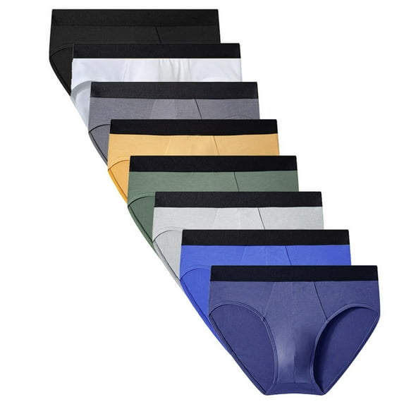 HVOBTTY Mens Fashion Comfty Briefs, Everyday Comfortable Briefs for Men, Men's Casual Solid Color Comfortable Breathable Mid Waist High Elasticity Briefs White, L
