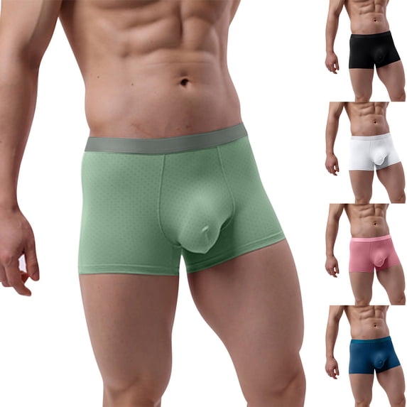 HVOBTTY Mens Fashion Loose Underpants, Everyday Comfortable Briefs for Men, Men's Casual Solid Color Sports Breathable Loose Comfortable Underpants Black, XL