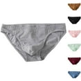 thumbnail image 1 of HVOBTTY Mens Soft Classic Briefs, Everyday Comfortable Briefs for Men, Men's Casual Fashionable Solid Color Elastic Mid Waist Daily Sports Briefs Wine, L, 1 of 4