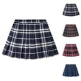thumbnail image 1 of HVOBTTY Summer Girl's Mini Pleated Skirt Plaid Short with Liner Daily Outer Wear, 1 of 4