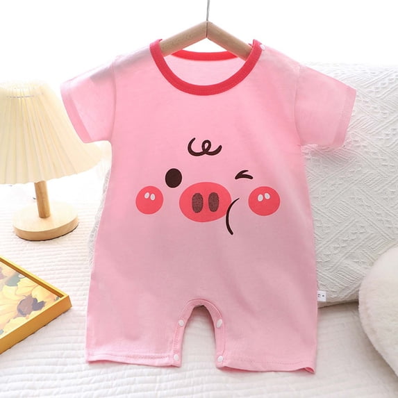 HVOBTTY Summer Infant Toddler Gril's Rompers Print Short Sleeve Cotton Bodysuit Lightweight Wear