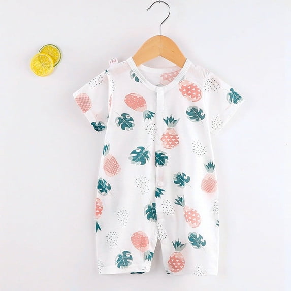 HVOBTTY Summer Infant Toddler's Rompers Short Sleeve Short Length Lightweight Cotton Bodysuit