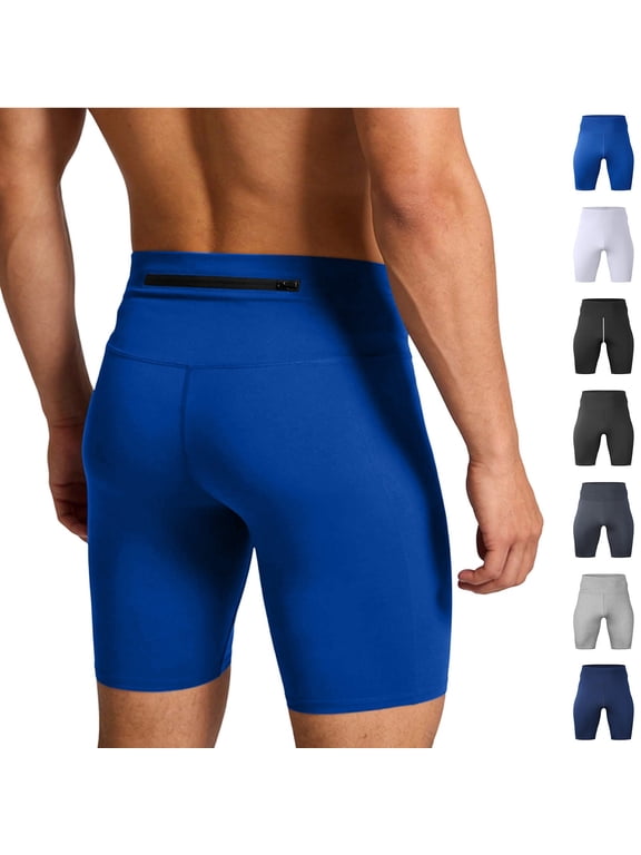 Men's Summer Straight Leg Swimwear Shorts Rear Zipper Pocket Stretch for Running and Cycling