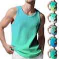 thumbnail image 1 of HVOBTTY Summer Men's Tank Top Round Neck Wide Strap Gradient Sport Slim Muscle Wear, 1 of 5