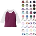 thumbnail image 1 of HVOBTTY Summer Toddler Kid's 3/4 Sleeve Crew Neck T-Shirt Solid Color Raglan Basic Layering Casual Wear Top, 1 of 5