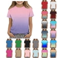 thumbnail image 1 of HVOBTTY Summer Toddler Kid's Short Sleeve Crew Neck T-Shirt Gradient Print with Circular Sport Casual Wear Top, 1 of 5