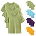 thumbnail image 1 of HVOBTTY Summer Toddler Kid's Short Sleeve Crew Neck T-Shirt Solid Color Cotton Comfortable Lightweight Daily Wear Top, 3-Pack, 1 of 4
