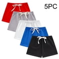 thumbnail image 1 of HVOBTTY Summer Toddler Kids Straight Leg Bike Shorts 5PC Solid Color Cotton Loose Relaxed Daily Casual Breathable Bottoms, 5-Pack, 1 of 4