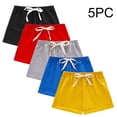 thumbnail image 1 of HVOBTTY Summer Toddler Kids Straight Leg Bike Shorts 5PC Solid Color Cotton Loose Relaxed Daily Casual Breathable Bottoms, 5-Pack, 1 of 4
