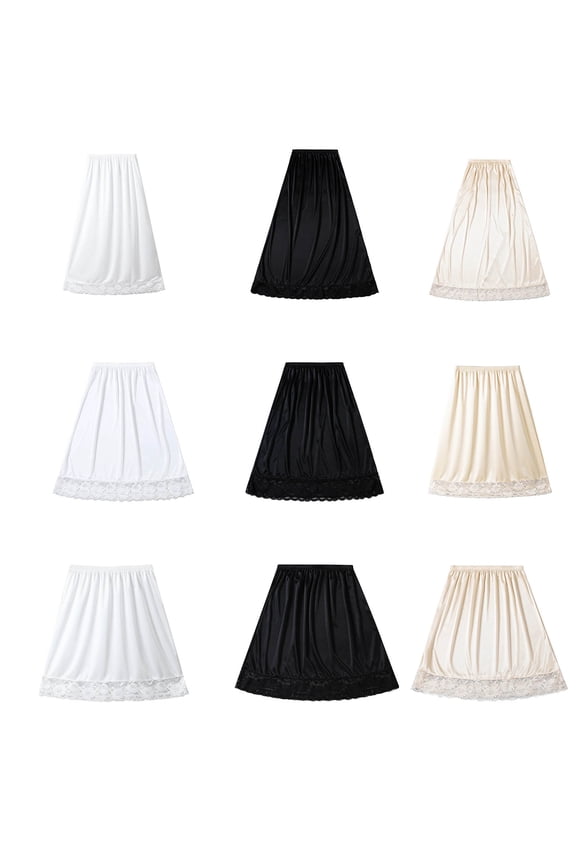 Summer Women's A line Mini Skirt Solid Color Basic Liner Anti Comfortable Layer for Daily Wear