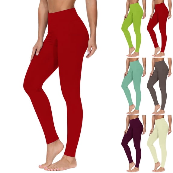 HVOBTTY Summer Women's Base Slim Leg Leggings Solid Color Daily Wear Yoga Pants Casual Sports Long Trousers