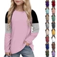 thumbnail image 1 of HVOBTTY Toddler Kid's Long Sleeve Crew Neck T-Shirt Raglan Sleeve Loose Sport Comfortable Daily Wear Top, 1 of 5