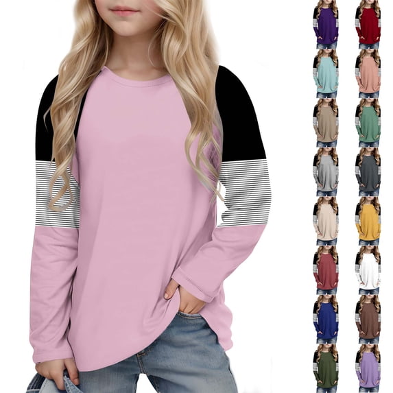 HVOBTTY Toddler Kid's Long Sleeve Crew Neck T-Shirt Raglan Sleeve Loose Sport Comfortable Daily Wear Top