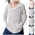 thumbnail image 1 of HVOBTTY Toddler Kid's Summer Casual Solid Color Long Sleeve Zip Up Sun Protection Outdoor Breathable Jacket Gray, 7-8 Years, 1 of 5