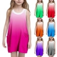 thumbnail image 1 of HVOBTTY Toddler's Soft Sport T-Shirt Dresses, Summer Dresses for Kid Girls' Comfy Casual Solid Color Open Back Sleeveless Strappy Pocket A-line Hem Versatile Daily Dresses Gray, 11-12 Years, 1 of 4