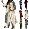 thumbnail image 1 of HVOBTTY Two Piece Sets for Women, Women's Fall Outfits Set, Women's Casual Print Loose Long Sleeve Collared Long Tshirt and Wide Leg Pants 2 Piece Set Black, M, 1 of 4